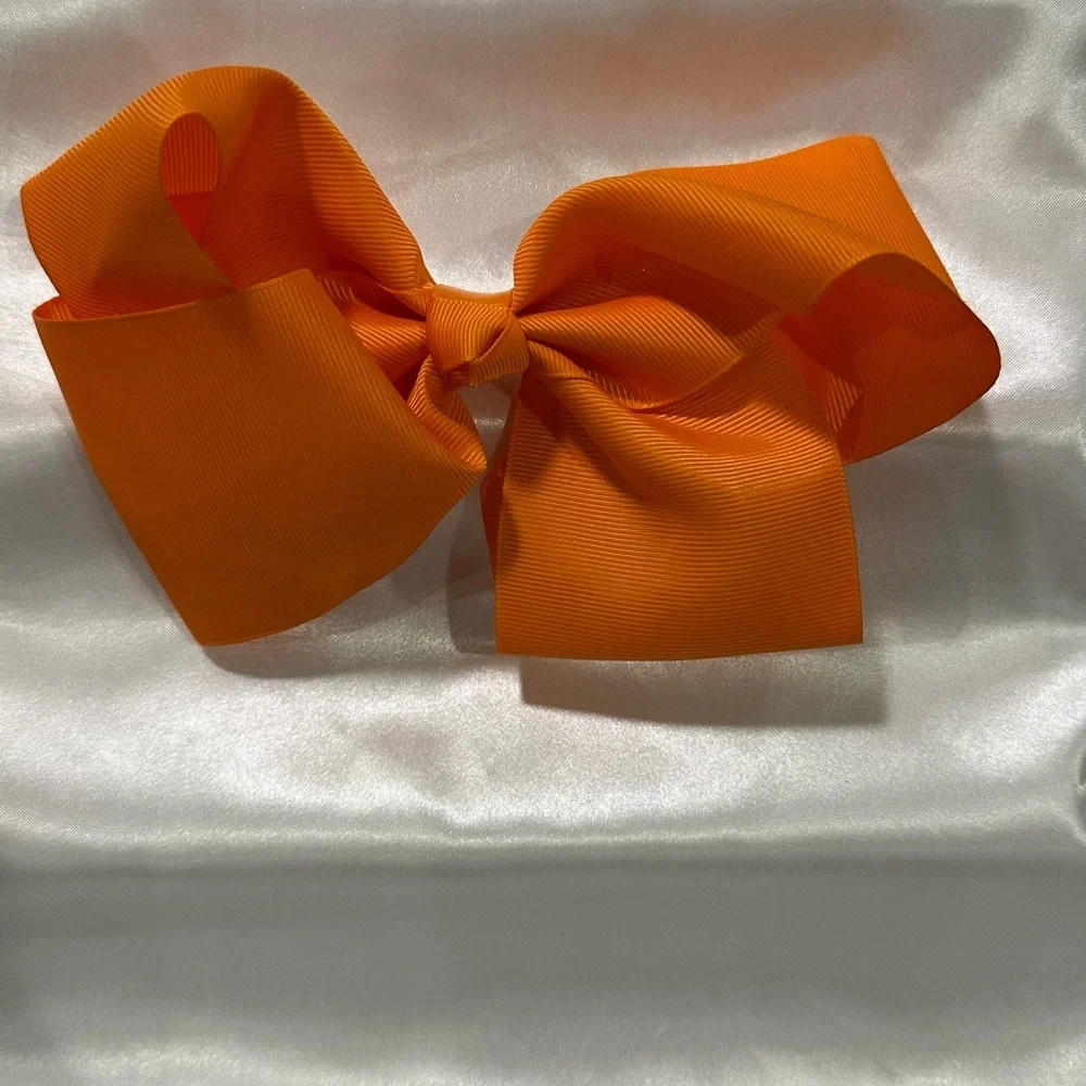 Large Orange Grosgrain Bow Hair- bundle & save on shipping